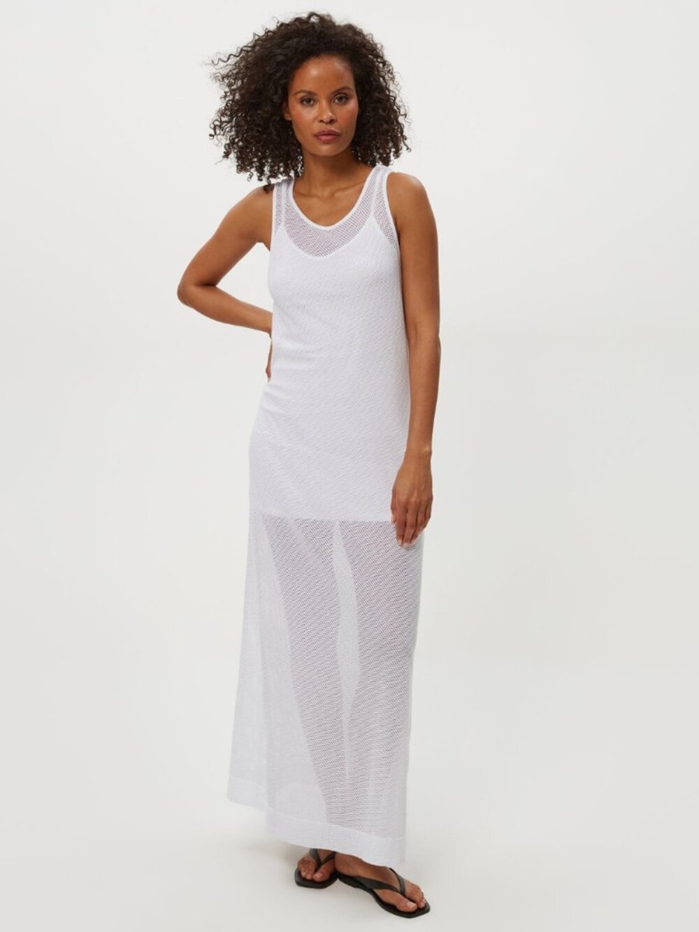 Michael Stars White Mesh Maxi Dress